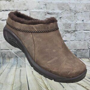 Merrell Encore Ice 4 Women's Size 8.5 Brown Nubuck Clog Flats Slip-On Shoes